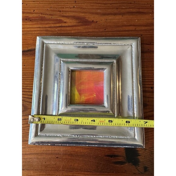 Beautiful Mexican Pewter Frame A Work Of Art To Showcase Your Art Opening 2”x2” - Picture 11 of 14